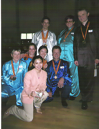 Aiping Cheng, Shirley Chock, Jonas Karosas, Bob Shannon, Aiping Tai Chi Center Competition Team