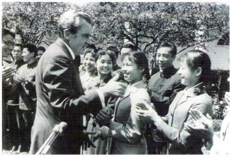 Aiping Cheng, President Nixon, White House Rose Garden, 1974 China National Wushu Team
