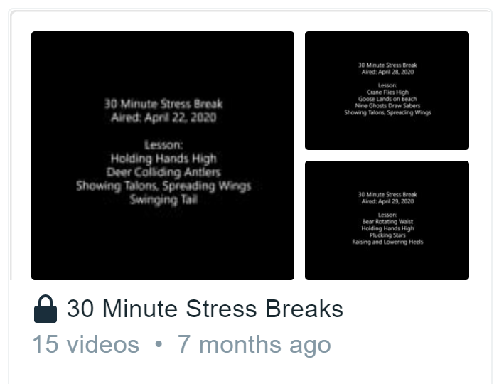 30 Minute Stress Break free online classes
